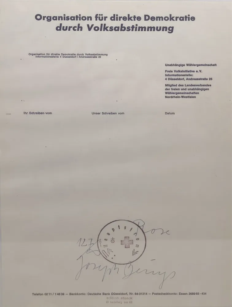 Multiplo Beuys - Rose für direkte Demokratie, 1973. 