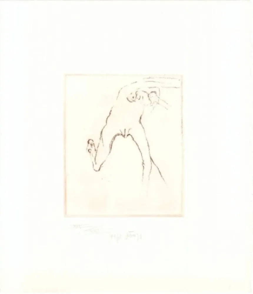 Acquaforte E Acquatinta Beuys - Schwurhand: Frau rennt weg mit Gehirn 