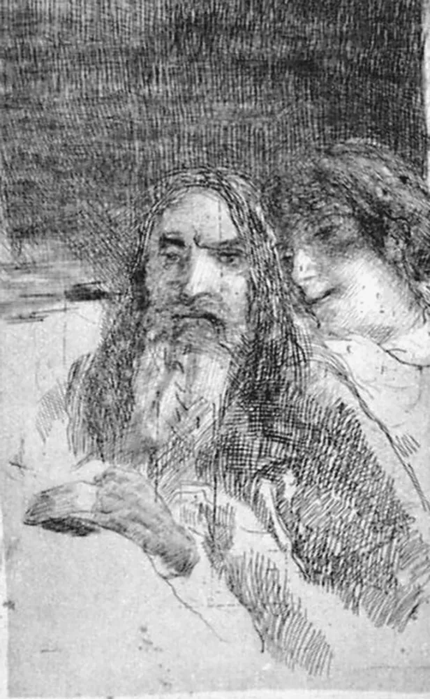 Acquaforte Bianchi - Studio di teste