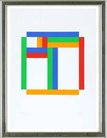 Serigrafia Bill - Ohne Titel (blau, grün, gelb, rot) 1970