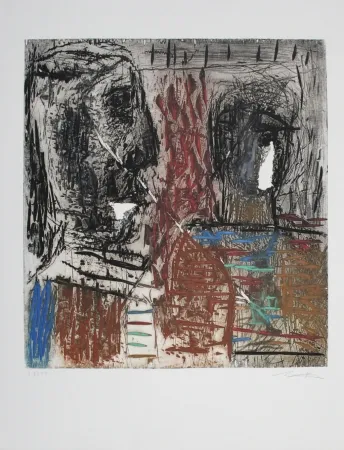 Incisione Bissière - Conversation