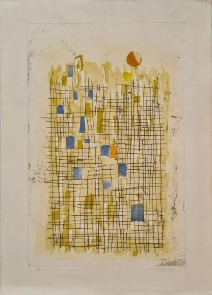 Incisione Bissiere - Soleil 