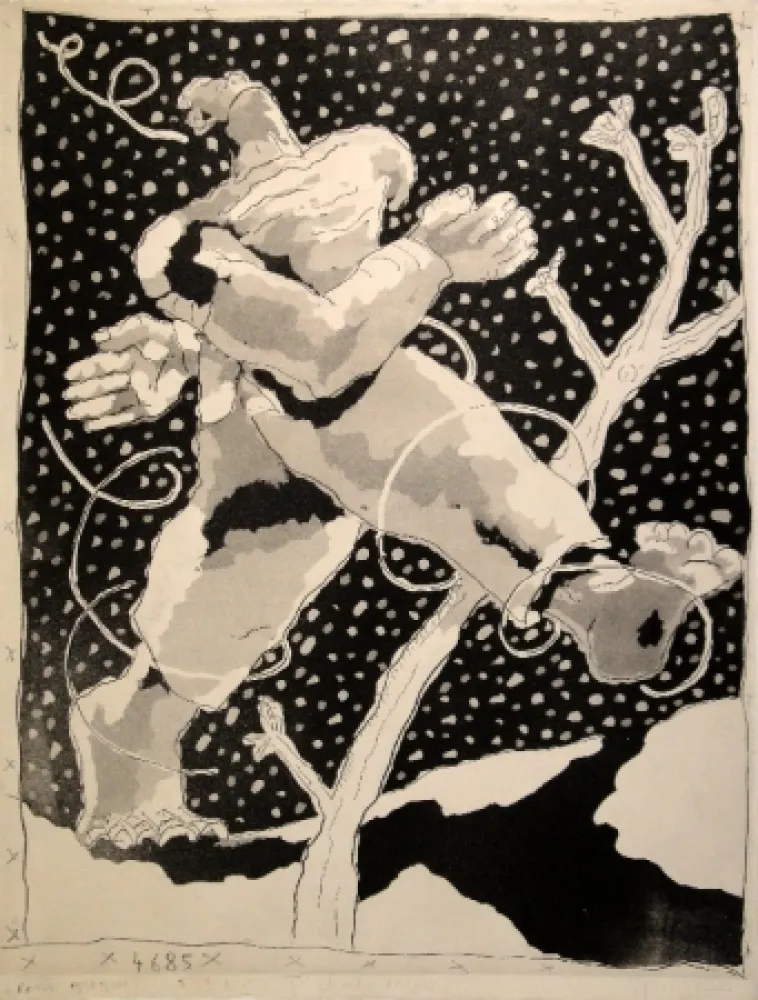 Acquatinta Blais - Untitled (Schreitender).