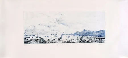 Incisione Blanpain - La plage du Pouldu