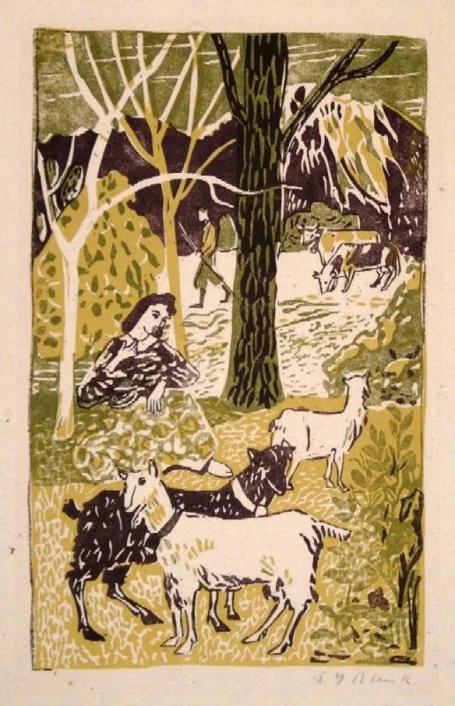 Incisione Su Legno Blenk - Untitled