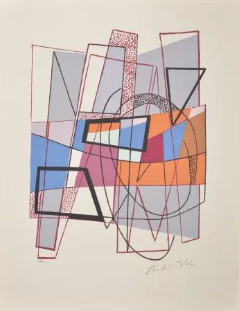 Serigrafia Bloc - Composition, 1954 - Hand-signed