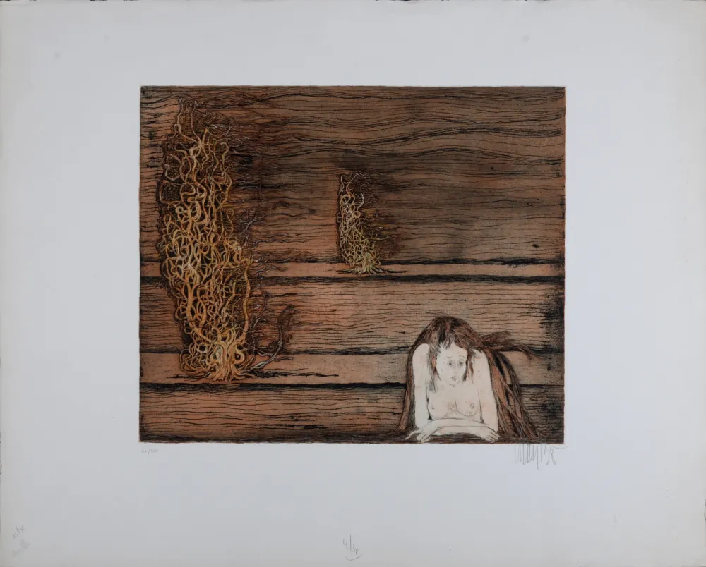 Incisione Bo - Le vent se lève, 1968 - Hand-signed !