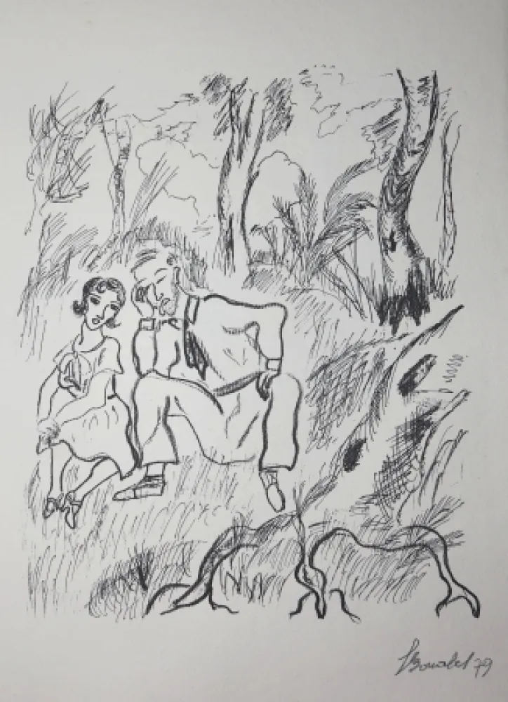 Incisione Bonabel - Louis-Ferdinand Céline - Gravure Originale - Voyage au Bout de la Nuit