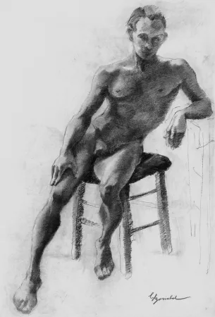 Litografia Bonabel - Louis-Ferdinand Céline - Litographie Originale / Original Lithograph - Nu Masculin / Male Nude 1938