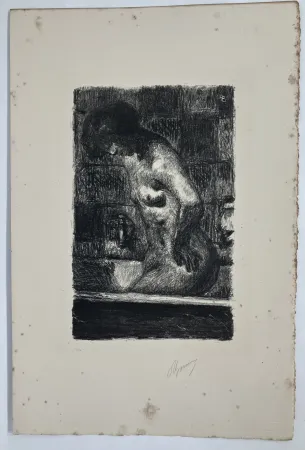 Litografia Bonnard - Femme debout dans sa baignoire. 1925.