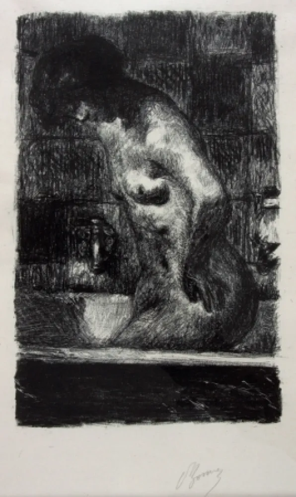 Litografia Bonnard - Femme Nue Debout dans sa Baignoire