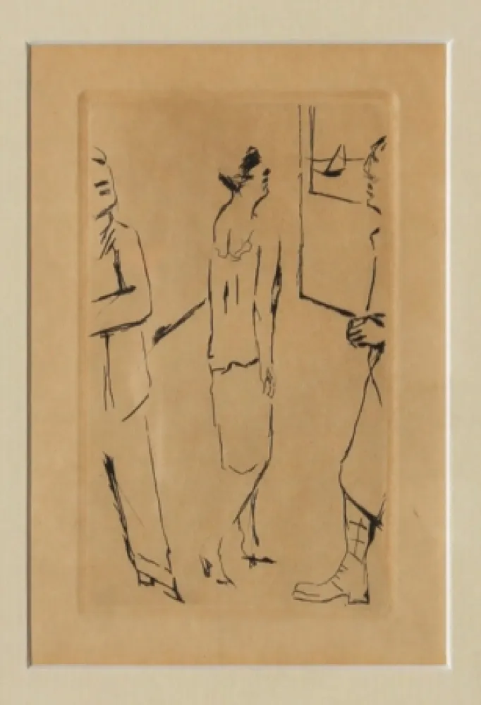 Acquaforte Bonnard - Lady in the Street