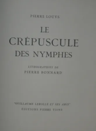 Libro Illustrato Bonnard - LE CREPUSCULE DES NYMPHES