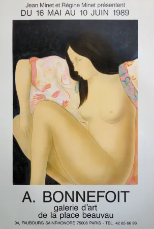 Litografia Bonnefoit - Nu au kimono