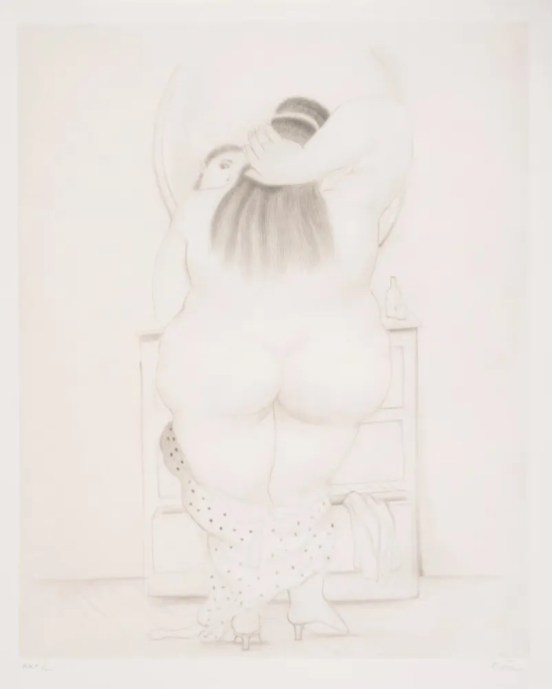 Litografia Botero - Mujer ante el espejo