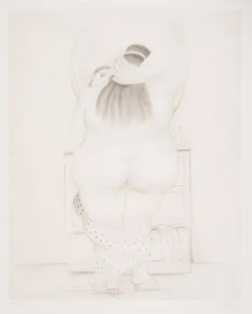 Litografia Botero - Mujer ante el espejo