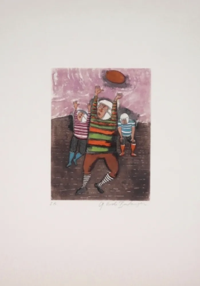 Acquatinta Boulanger - Jeu de Ballon