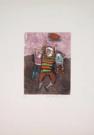 Acquatinta Boulanger - Jeu de Ballon