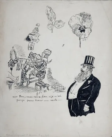Non Tecnico Boutet - Ben mon vieux frère, si je n'ai que ça pour brosser ma veste..., 1897 - Original drawing (Hand-signed!)