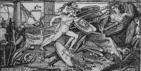 Acquaforte Bozzetti - Calai e Zete. 4 versione