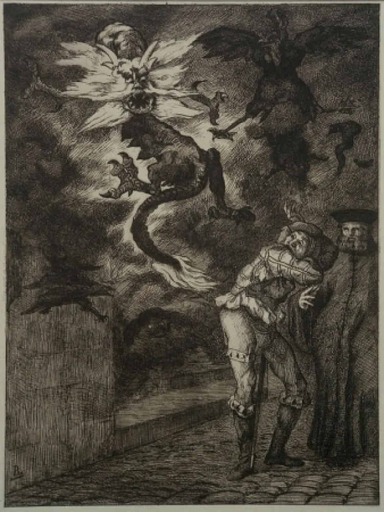 Acquaforte Bracquemond - Hors de Mon Soliel, Canailles!