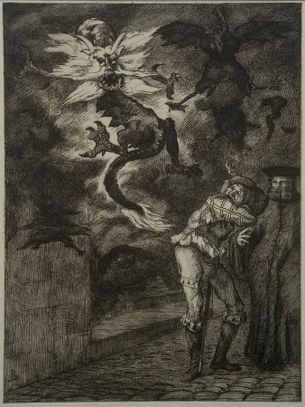 Acquaforte Bracquemond - Hors de Mon Soliel, Canailles!