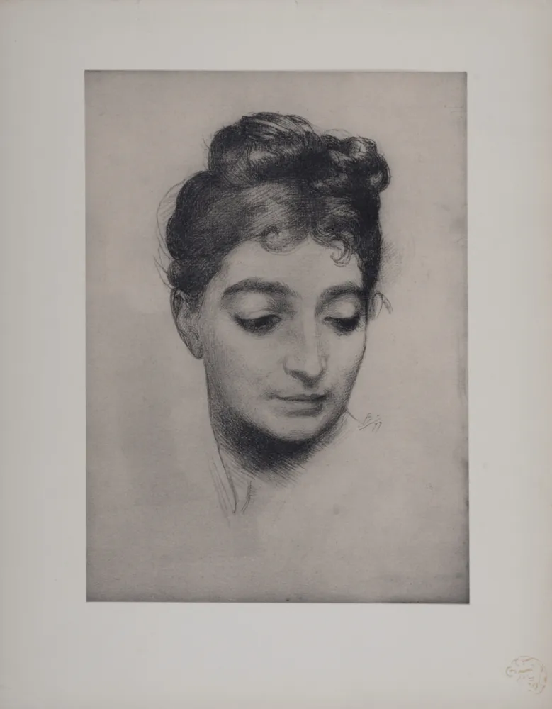 Litografia Bracquemond - Portrait, 1897