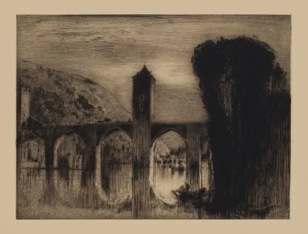 Incisione Brangwyn - Bridge