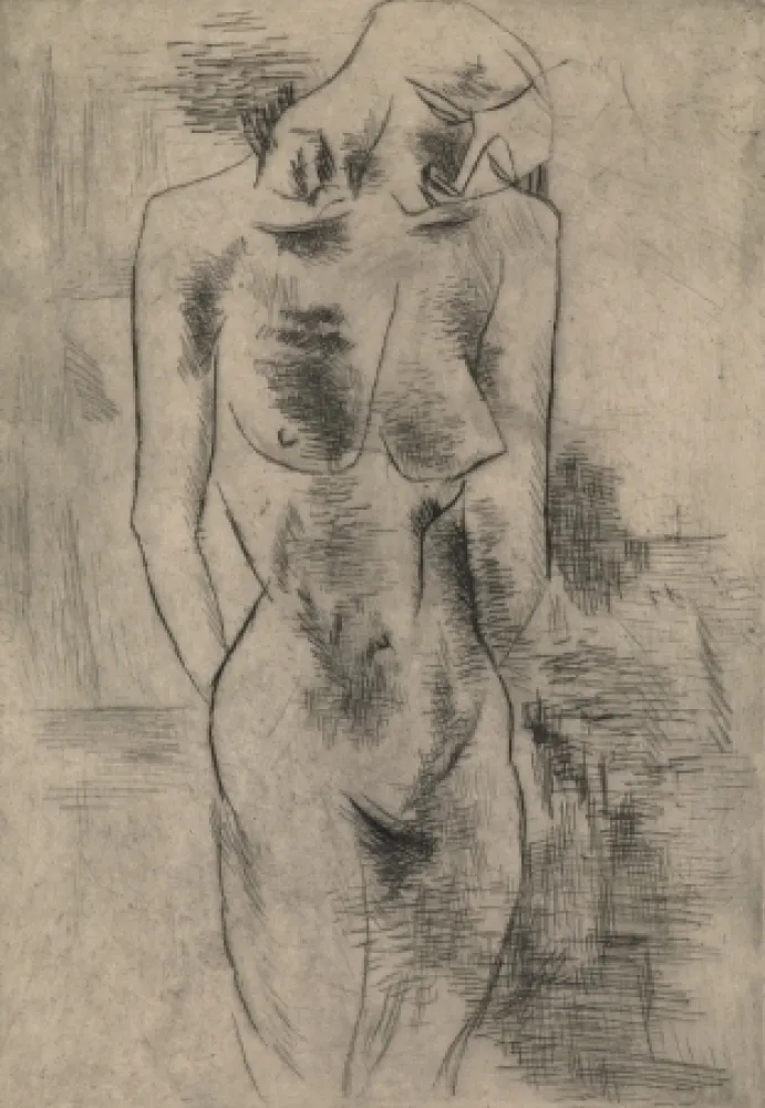 Incisione Braque - Etude de nu