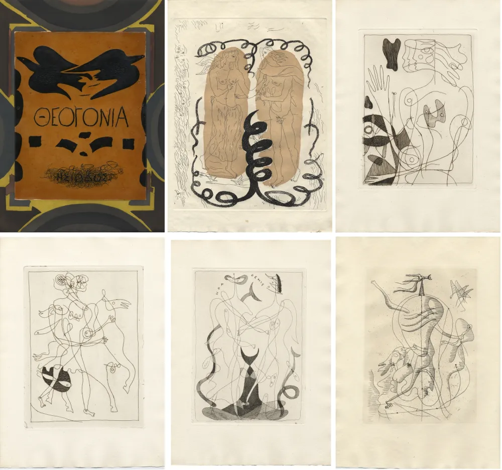 Libro Illustrato Braque - Hesiode : THÉOGONIE. 20 eaux-fortes de Georges Braque (Maeght 1955)