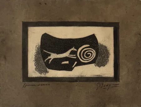 Incisione Braque - La chasse
