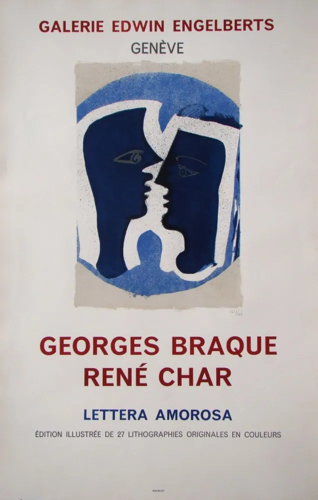 Litografia Braque - Le Couple - Lettera Amorosa