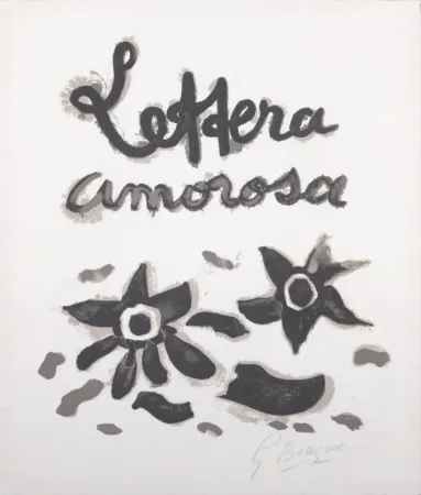 Litografia Braque - Lettera Amorosa - Hand-signed