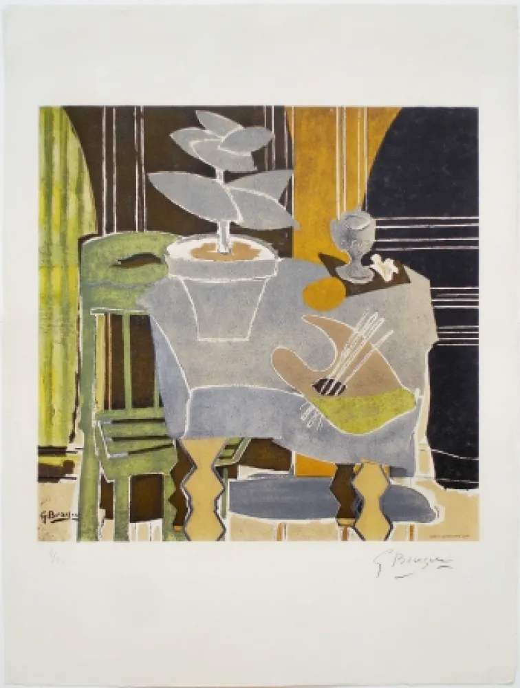Litografia Braque - Nature Morte à la Palette