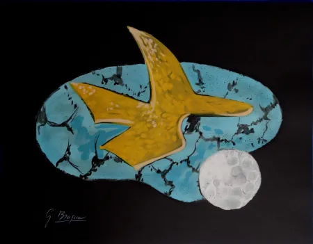 Litografia Braque - Oiseau doré