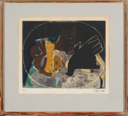 Acquaforte Braque - Pichet et oiseau