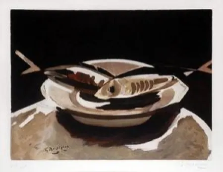 Incisione Braque - Poissons