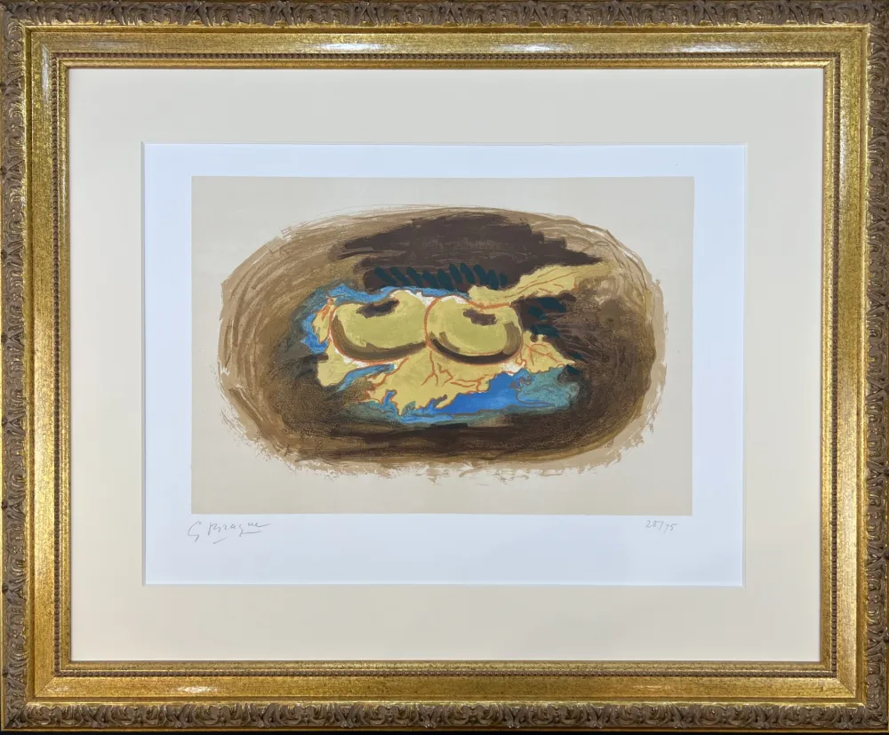 Litografia Braque - Pommes et feuilles