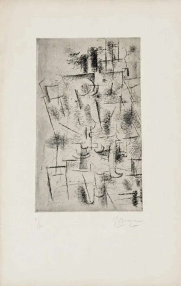Incisione Braque - Still Life with Glass