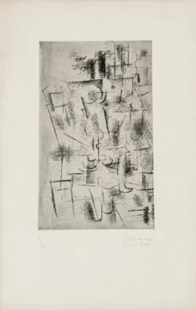 Incisione Braque - Still Life with Glass