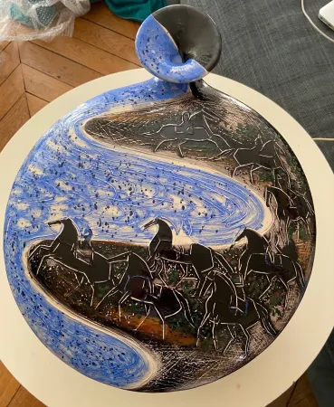 Ceramica Brasilier - Cavaliers au bord de mer