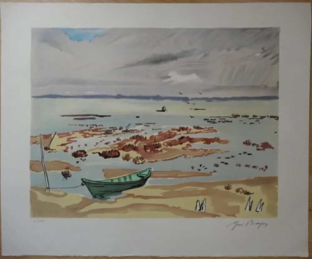 Litografia Brayer - Plage en Bretagne