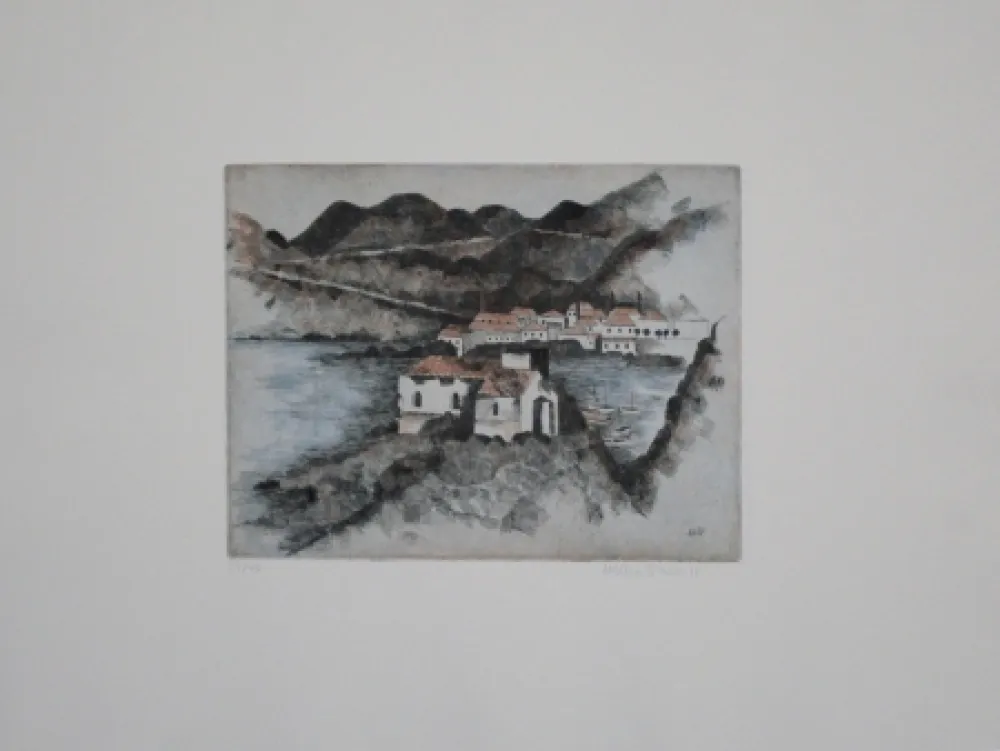 Acquaforte E Acquatinta Breiter - Häuser am Hafen / Houses in the Harbor