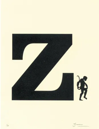 Litografia Brossa - Poema visual 6