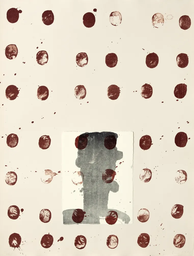 Litografia Brown - Red spots II