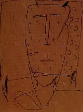 Litografia Brown - Self portrait 4