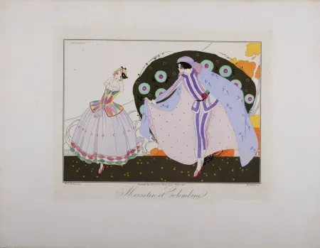 Incisione Brunelleschi - Mezzetin et Colombine, 1914 - Masterpiece!