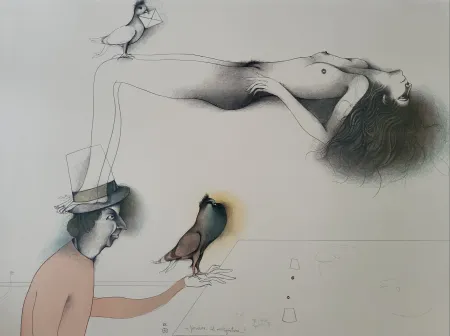 Litografia Bruni - Lettera D`amore