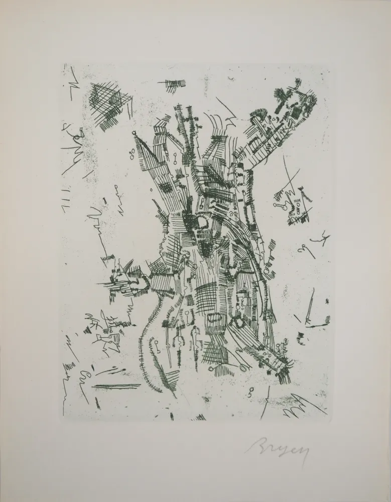 Incisione Bryen - Maison surréaliste