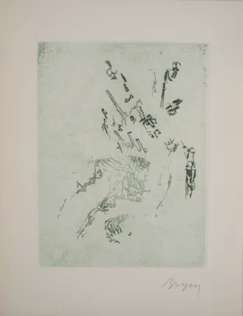 Incisione Bryen - Réflexion en vert